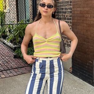 Hand knit sorbet halter top